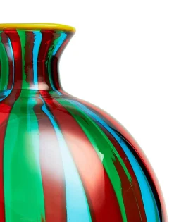 Ciccio Vase (Smooth)Arancio/Verde/Acquamare in Glass