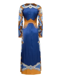 Clingy Swing DressPortal Placée Light Blue in Stretch Satin