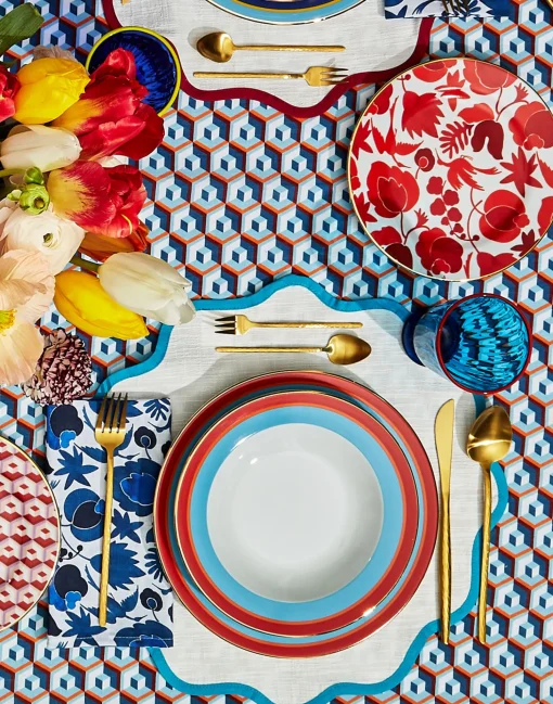 Cloud Placemat Set of 2Light Blue in Cotton