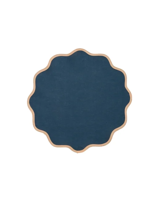 Cloud Placemat Set Of 2Rainbow Navy in Linen