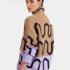 Comber TurtleneckCamel & Lilac in Wool