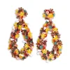 Confetti Hoop EarringsSolid Pink in Macro Flower