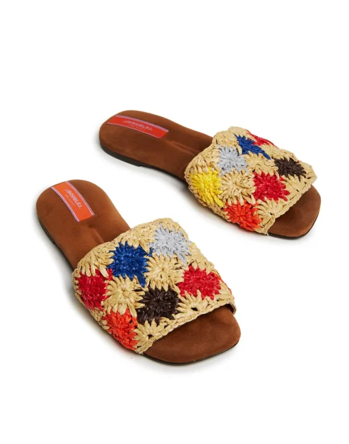 Crochet SandalMulticolor Grigio in Raffia