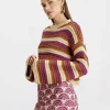 Crop SweaterMulticolor Ivory in Cable Chain