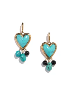 Cuore Piccolo EarringsSolid Acquamarine in Gold Plated Brass