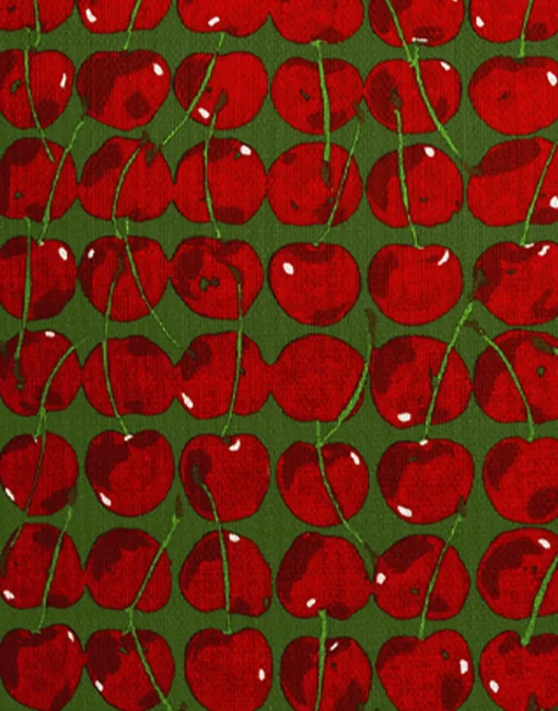 Cushion (45X45)Cherries Verde in Cotton Honan