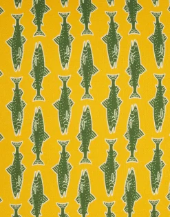 Cushion (45X45)Como Fish Yellow in Cotton Honan