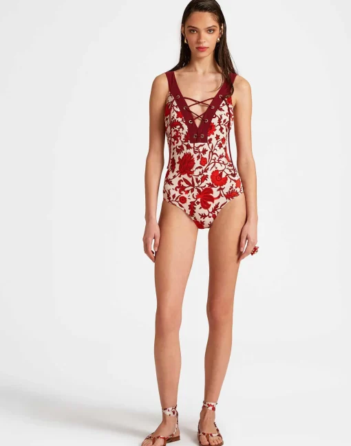 Daiquiri SuitDragonflower Mini Red in Lycra