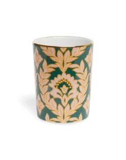 Decorative CupGreen Garland in Porcelain