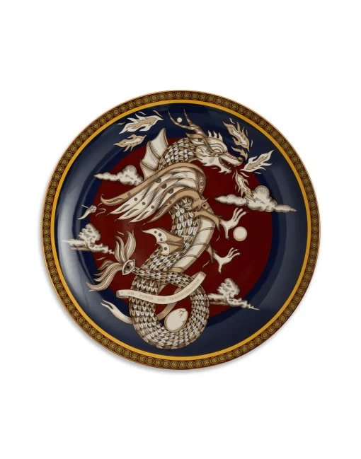 Decorative PlateThe Dragon Midnight Blue in Porcelain