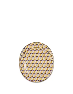 Dessert Plate Set of 2Cubi Giallo in Porcelain