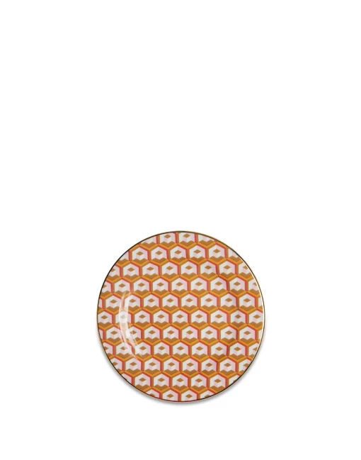 Dessert Plate Set of 2Cubi Oro in Porcelain