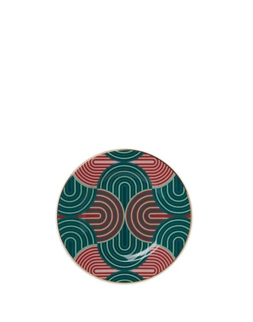 Dessert Plate Set of 2Slinky Verde in Porcelain