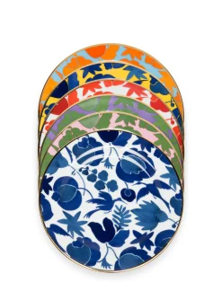 Dessert Plate Set of 6Wildbird Mix in Porcelain