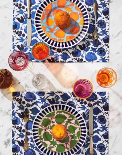 Dessert Plate Set of 2Wildbird Azzurro/Arancio in Porcelain