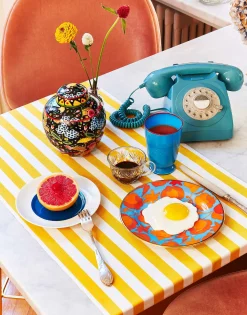 Dessert Plate Set of 2Wildbird Azzurro/Arancio in Porcelain