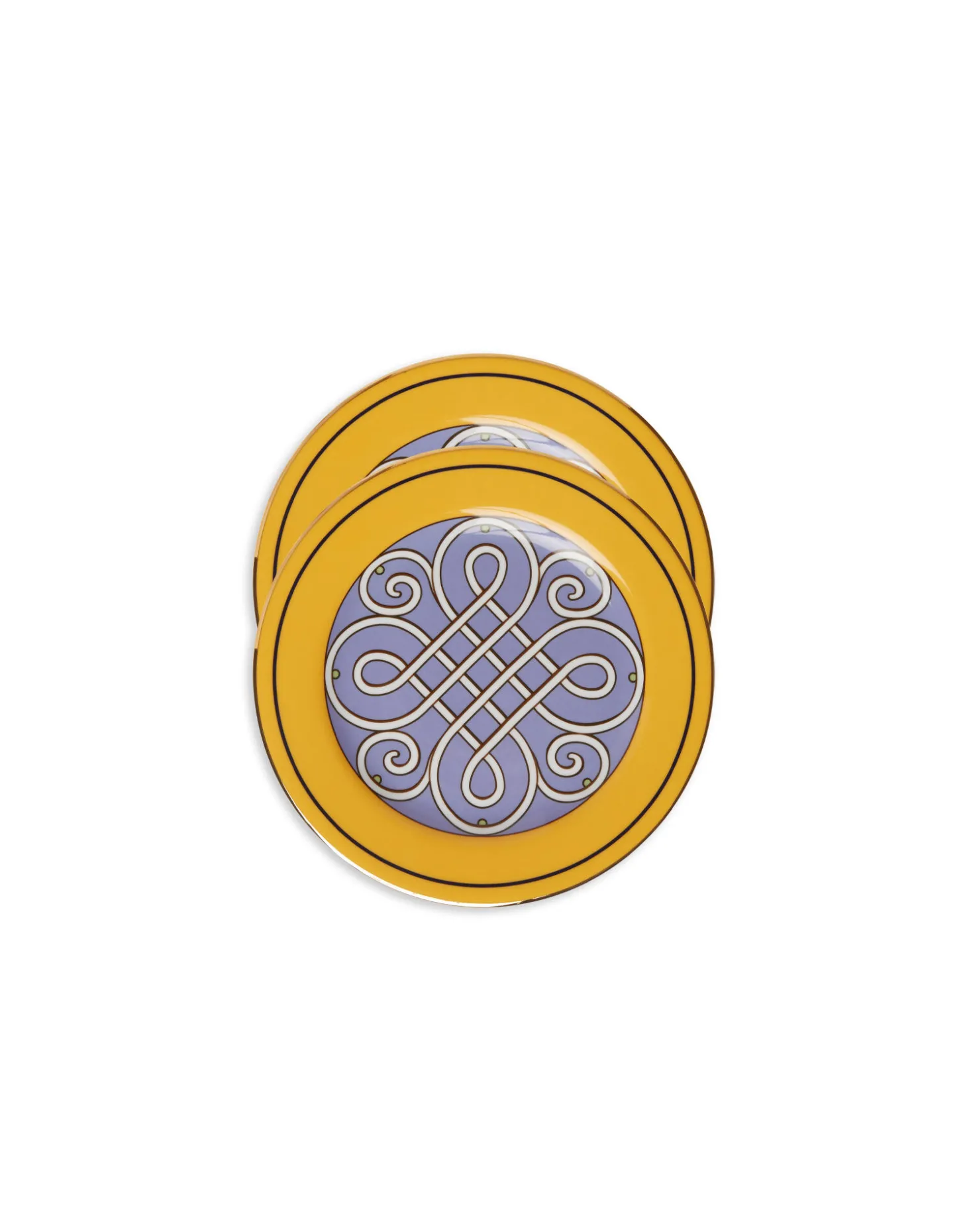 Dessert Plates Set Of 2Cortile Yellow in Porcelain