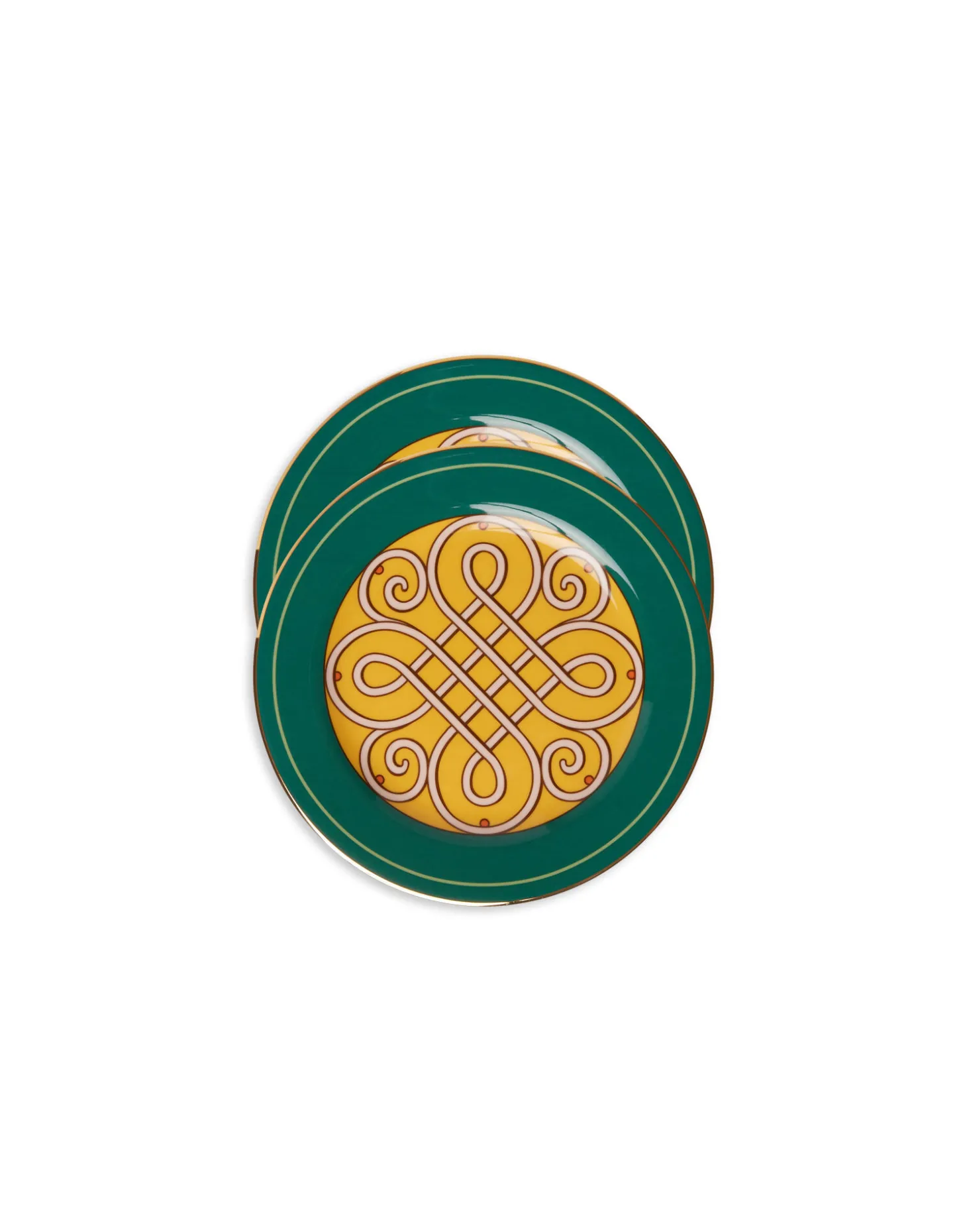 Dessert Plates Set Of 2Cortile Green in Porcelain