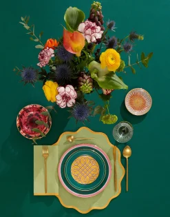 Dessert Plates Set Of 2Cortile Green in Porcelain