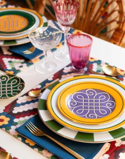 Dessert Plates Set Of 2Cortile Yellow in Porcelain