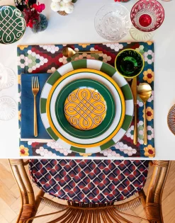 Dessert Plates Set Of 2Cortile Green in Porcelain