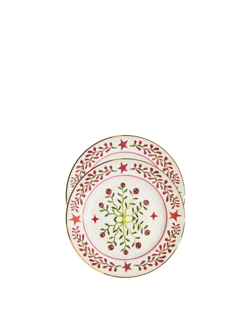 Dessert Plates Set of 2Eye Vines in Porcelain