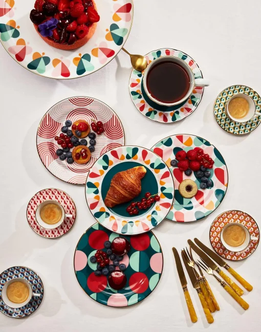 Dessert Plates Set Of 6Slinky Mix in Porcelain