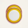 Dinner Plates Set Of 2Rainbow Yellow in Porcelain