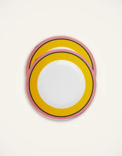 Dinner Plates Set Of 2Rainbow Yellow in Porcelain