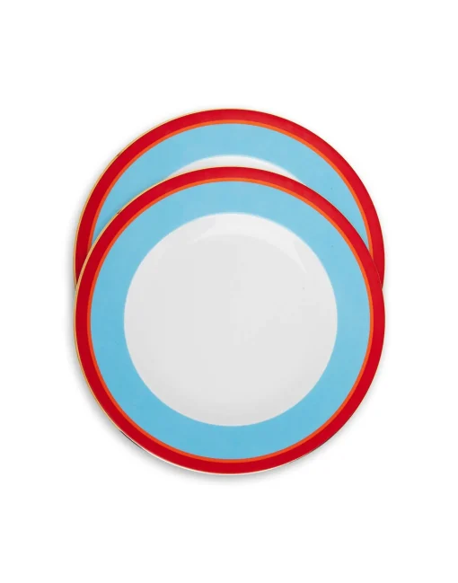 Dinner Plates Set Of 2Rainbow Azure in Porcelain