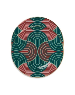 Dinner Plates Set Of 2Slinky Green in Porcelain