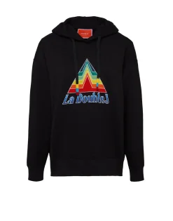 Discman HoodieBlack in Embroidered Jersey