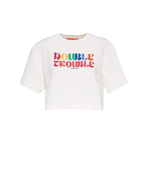 Discman TeeOff White in Embroidered Jersey