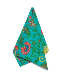 DishtowelDragon Flower Turchese in Cotton