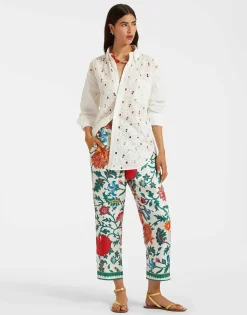 Drawstring PantsDragonflower Multicolor in Silk Twill