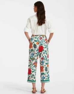 Drawstring PantsDragonflower Multicolor in Silk Twill