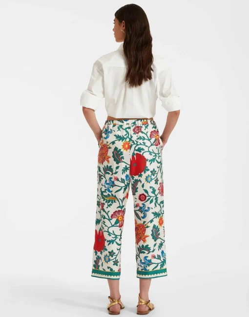 Drawstring PantsDragonflower Multicolor in Silk Twill