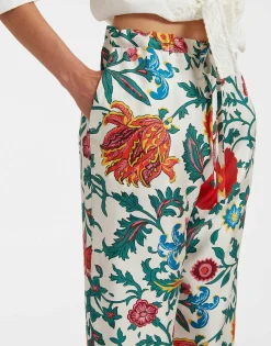 Drawstring PantsDragonflower Multicolor in Silk Twill