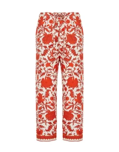 Drawstring PantsDragonflower Mini Red in Summer Poplin