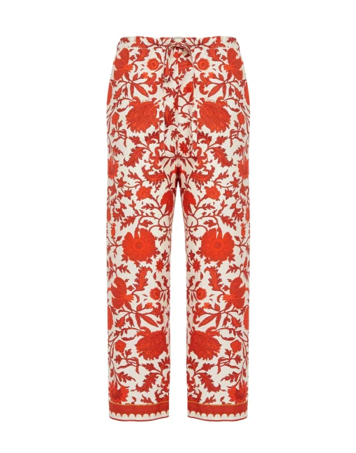 Drawstring PantsDragonflower Mini Red in Summer Poplin