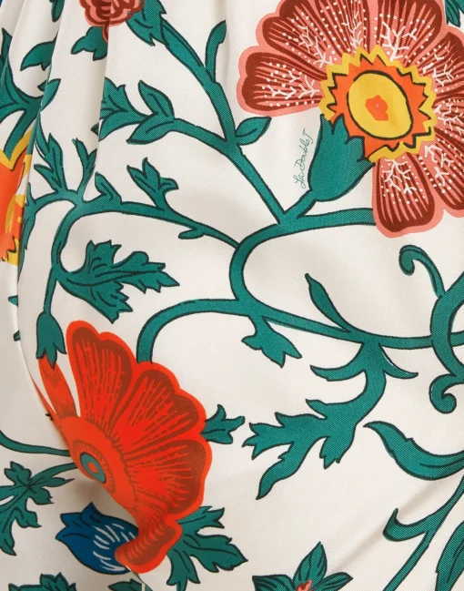 Drawstring PantsDragonflower Multicolor in Silk Twill