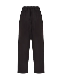 Drawstring PantsSolid Black in Crisp Poplin