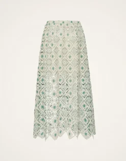 Drawstring SkirtAgua Cream in Macramé