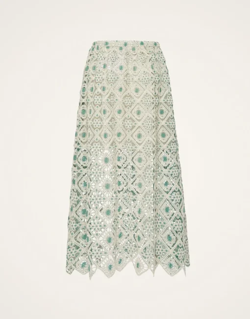 Drawstring SkirtAgua Cream in Macramé