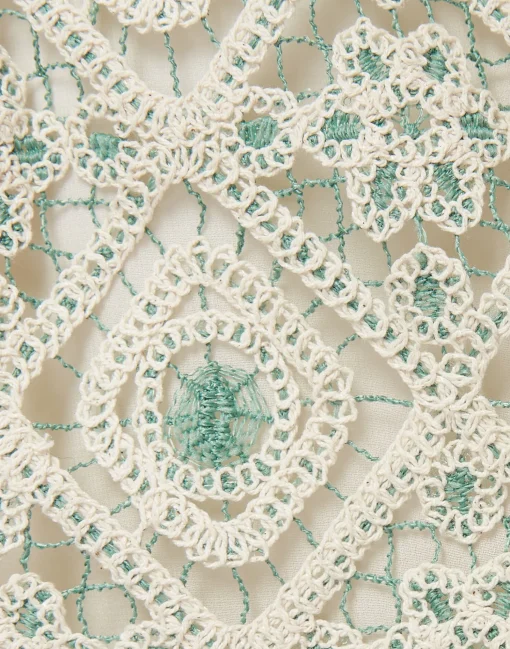 Drawstring SkirtAgua Cream in Macramé