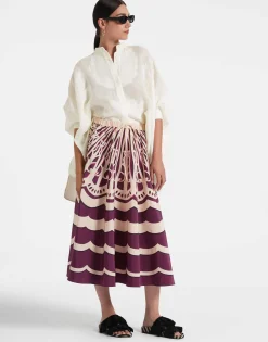 Drawstring SkirtFans Placée Purple in Faille