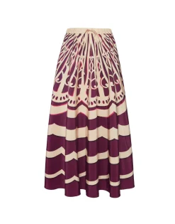 Drawstring SkirtFans Placée Purple in Faille