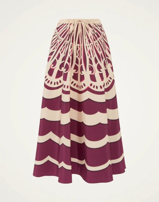 Drawstring SkirtFans Placée Purple in Faille