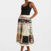 Drawstring SkirtPlaza Placée Ivory in Faille