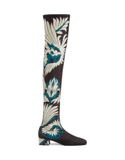 Edie High BootsMix Tiles Blue in Lycra